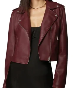 womens-branded-burgundy-faux-leather-biker-jacket