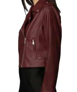 womens-branded-burgundy-faux-leather-biker-jacket