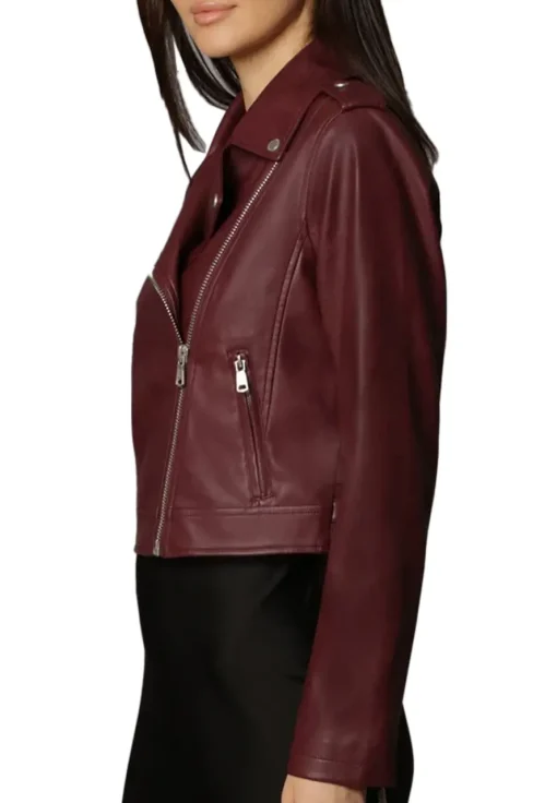 womens-branded-burgundy-faux-leather-biker-jacket