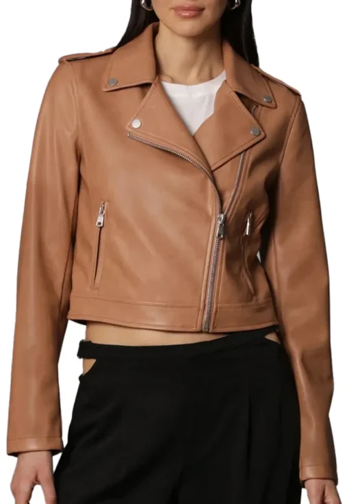 womens-branded-camel-faux-leather-biker-jacket