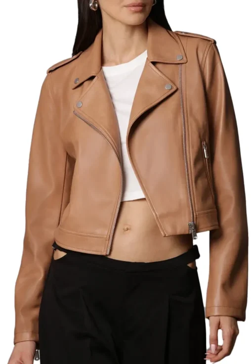 womens-branded-camel-faux-leather-biker-jacket