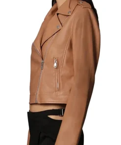 womens-branded-camel-faux-leather-biker-jacket