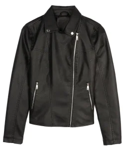 womens-casual-black-faux-leather-biker-jacket