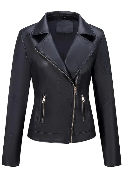 womens-elegant-black-faux-leather-biker-jacket