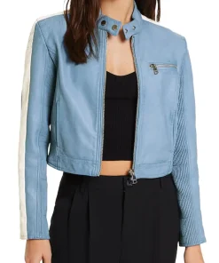 womens-faded-blue-faux-leather-jacket-with-side-stripe