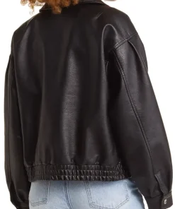 womens-faux-leather-black-oversize-bomber-jacket