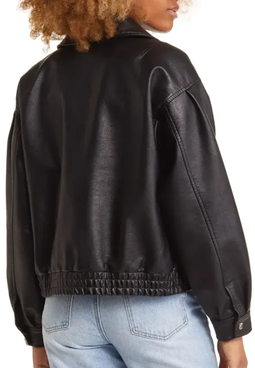 womens-faux-leather-black-oversize-bomber-jacket