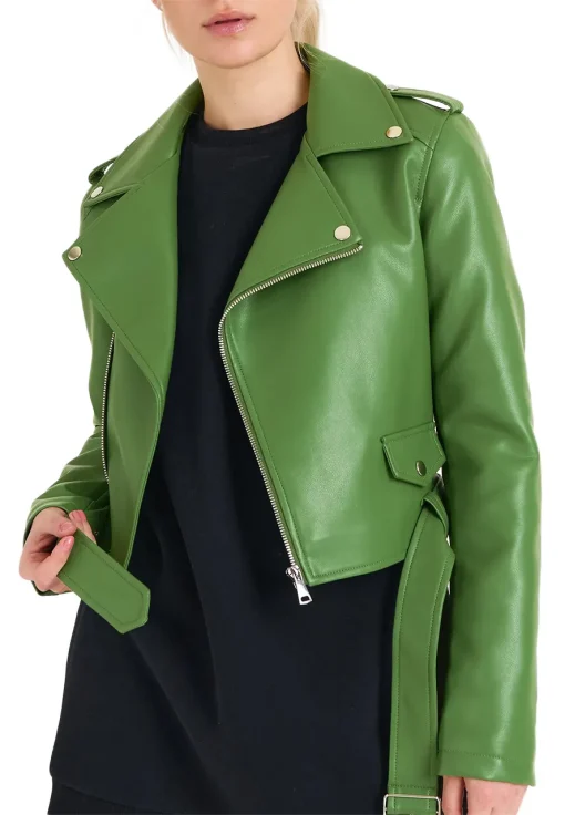 womens-green-faux-leather-biker-jacket-with-belt