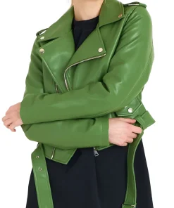 womens-green-faux-leather-biker-jacket-with-belt