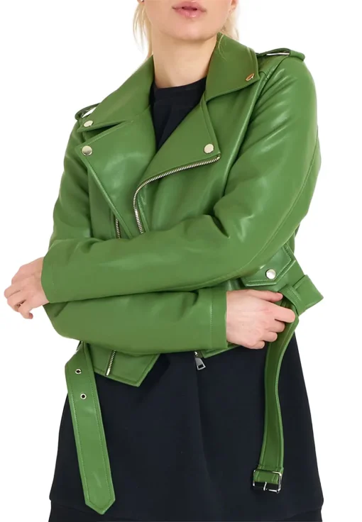 womens-green-faux-leather-biker-jacket-with-belt