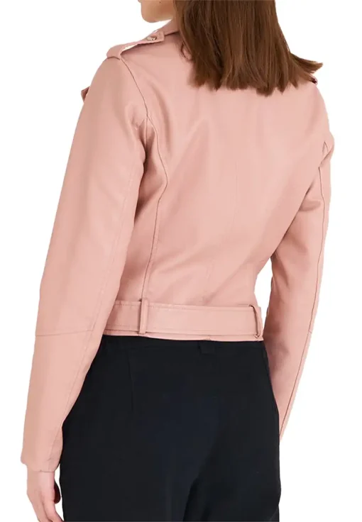 womens-pink-faux-leather-light-jacket