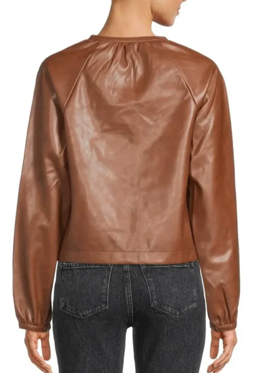 womens-puff-sleeve-brown-faux-leather-shirt-jacket