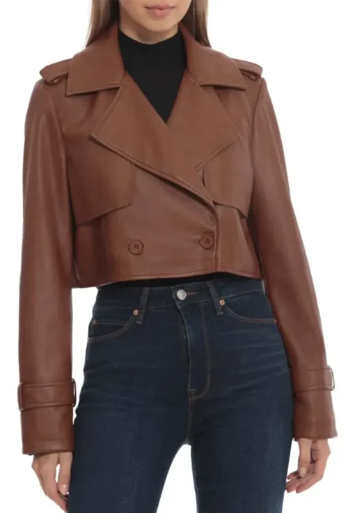 womens-walnut-faux-leather-cropped-trench-jacket