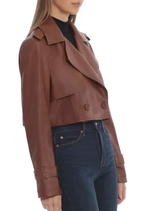 womens-walnut-faux-leather-cropped-trench-jacket