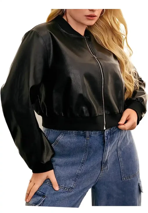 womens-zip-front-black-faux-leather-bomber-jacket