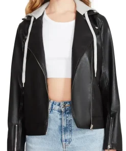 womens-zip-up-black-faux-leather-hooded-jacket