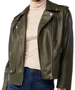 womens-green-moto-faux-leather-jacket