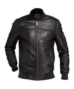 mens-biker-black-faux-leather-bomber-jacket