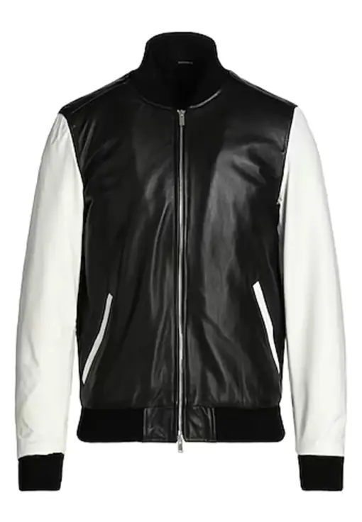 mens-black-and-white-bomber-faux-leather-jacket