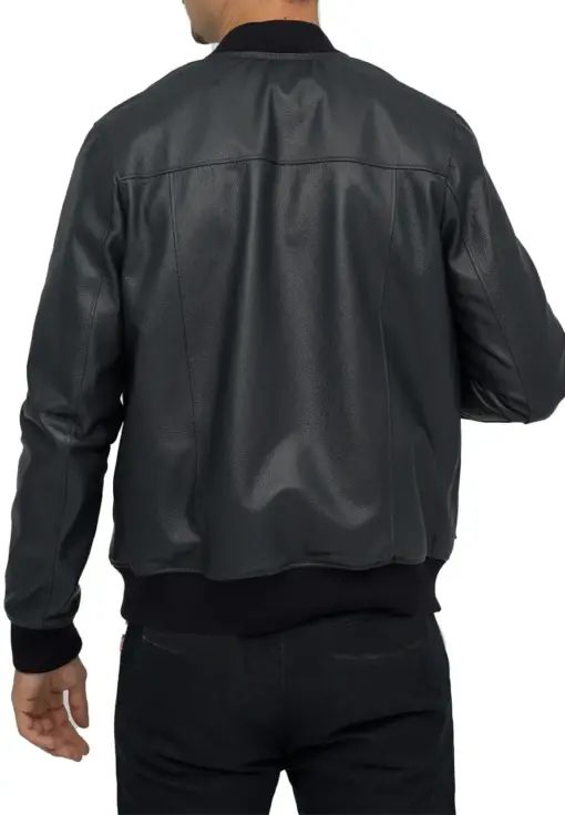 mens-elegant-black-bomber-faux-leather-jacket