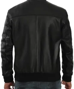 mens-black-classic-faux-leather-bomber-jacket