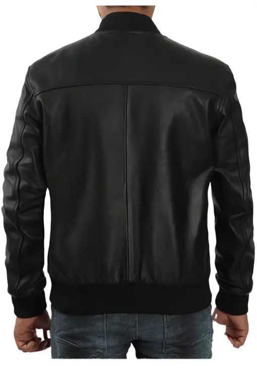 mens-black-classic-faux-leather-bomber-jacket