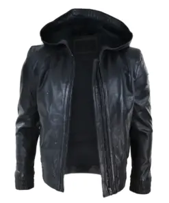 mens-black-faux-leather-bomber-jacket-with-hood