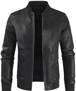 mens-black-faux-leather-moto-bomber-jacket