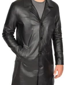 mens-black-faux-leather-single-breasted-coat