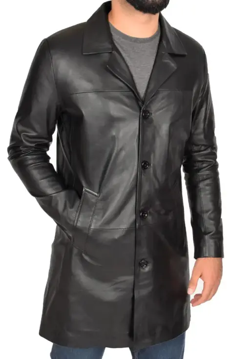 mens-black-faux-leather-single-breasted-coat