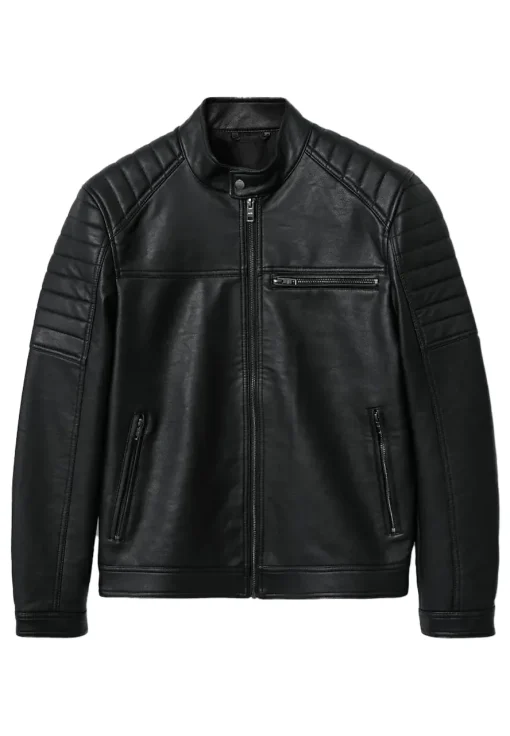 mens-black-racer-quilted-faux-leather-jacket