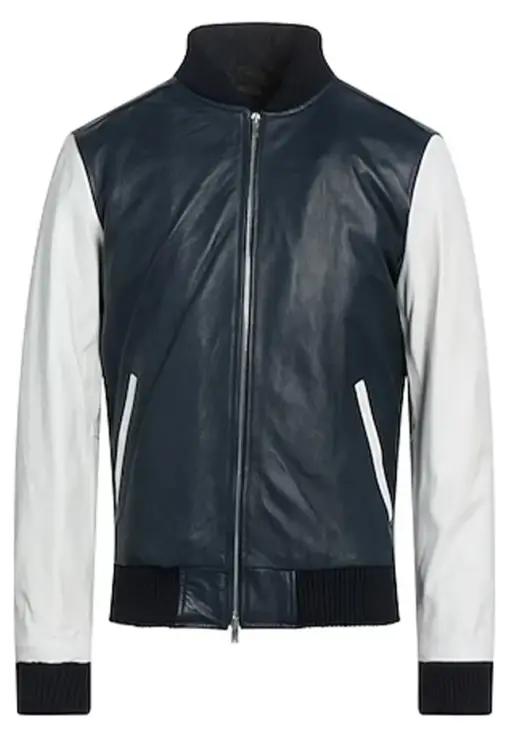 mens-blue-and-white-bomber-faux-leather-jacket