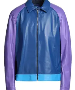 mens-blue-faux-leather-biker-racing-jacket