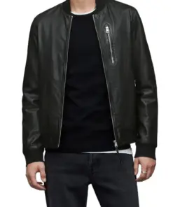 mens-boyton-black-faux-leather-bomber-jacket