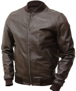 mens-brown-bomber-faux-leather-jacket