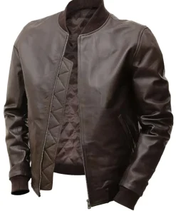 mens-brown-bomber-faux-leather-jacket