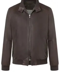 mens-buttoned-collar-chocolate-faux-leather-bomber-jacket