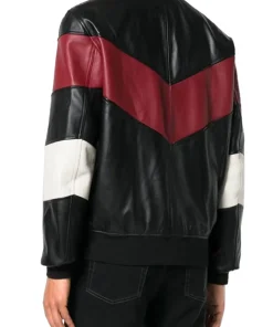 mens-chevron-stripe-faux-leather-bomber-jacket