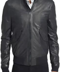 mens-classic-bomber-black-faux-leather-jacket