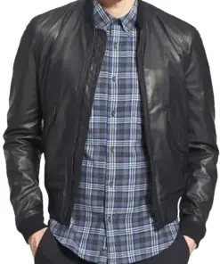 mens-classic-bomber-black-faux-leather-jacket