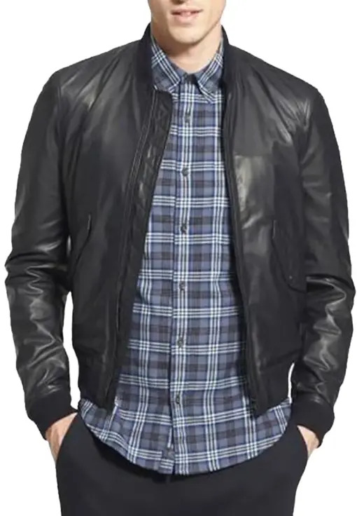 mens-classic-bomber-black-faux-leather-jacket