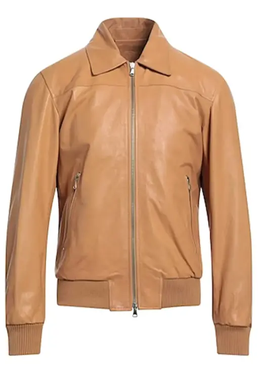 mens-classic-collar-camel-faux-leather-bomber-jacket