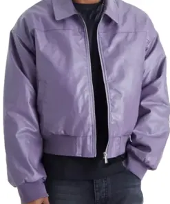 mens-classic-collar-purple-faux-leather-bomber-jacket