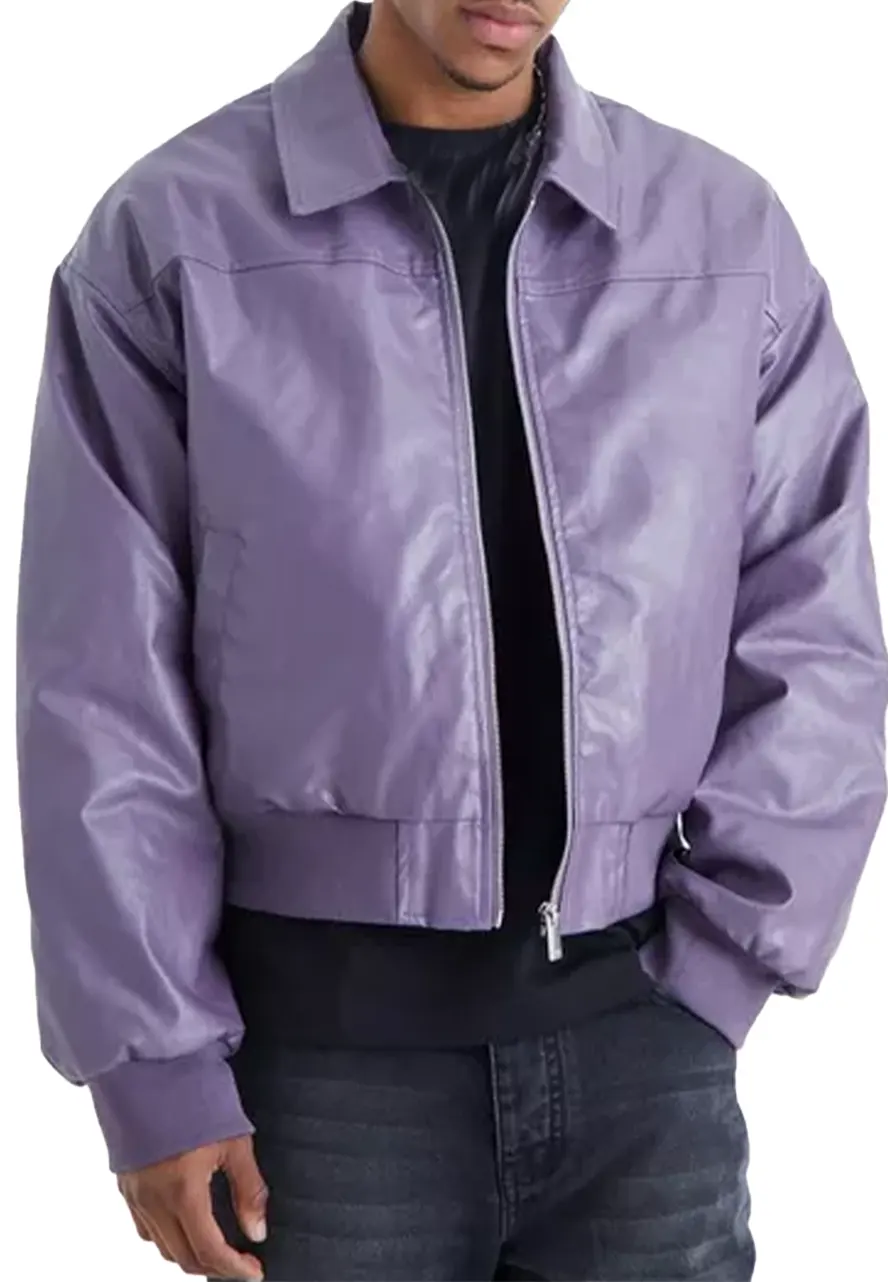 mens-classic-collar-purple-faux-leather-bomber-jacket-1 mens-classic-collar-purple-faux-leather-bomber-jacket