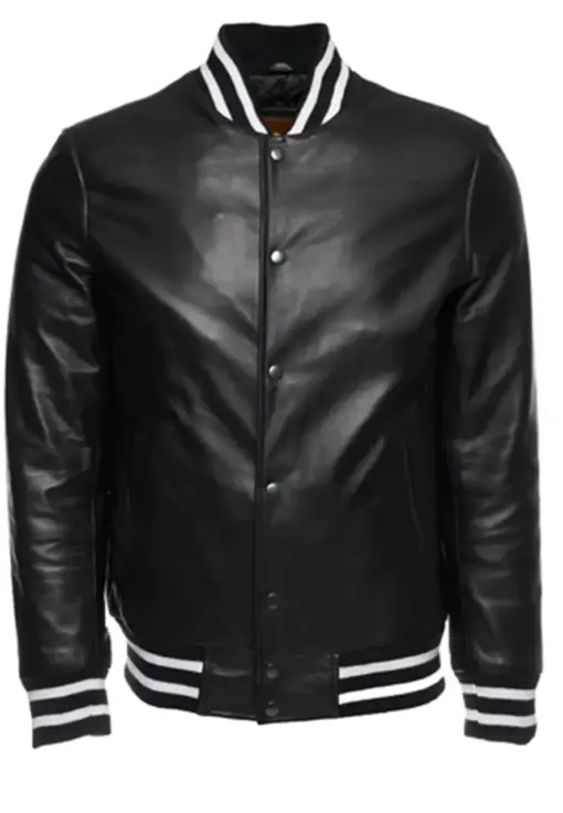 mens-classic-varsity-bomber-black-faux-leather-jacket