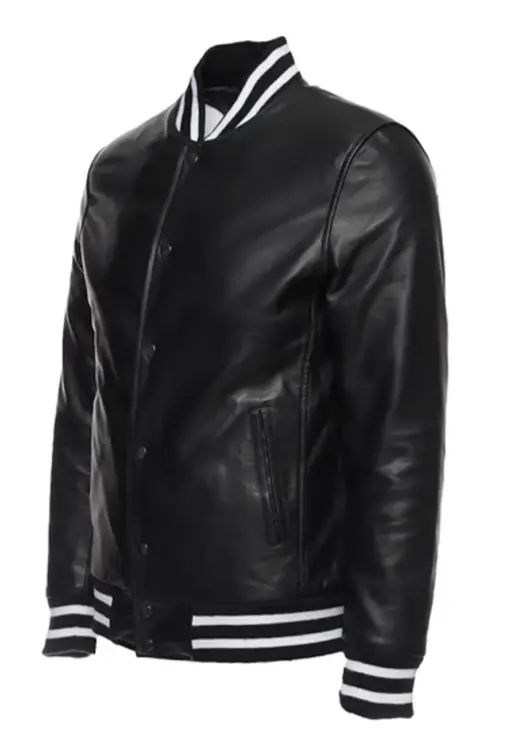 mens-classic-varsity-bomber-black-faux-leather-jacket