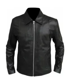 mens-classic-vintage-black-faux-leather-jacket