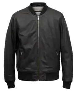 mens-damon-black-faux-leather-bomber-jacket