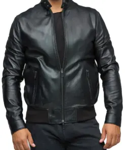 mens-dashing-black-bomber-faux-leather-jacket