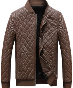 mens-diamond-quilted-dark-brown-faux-leather-bomber-jacket